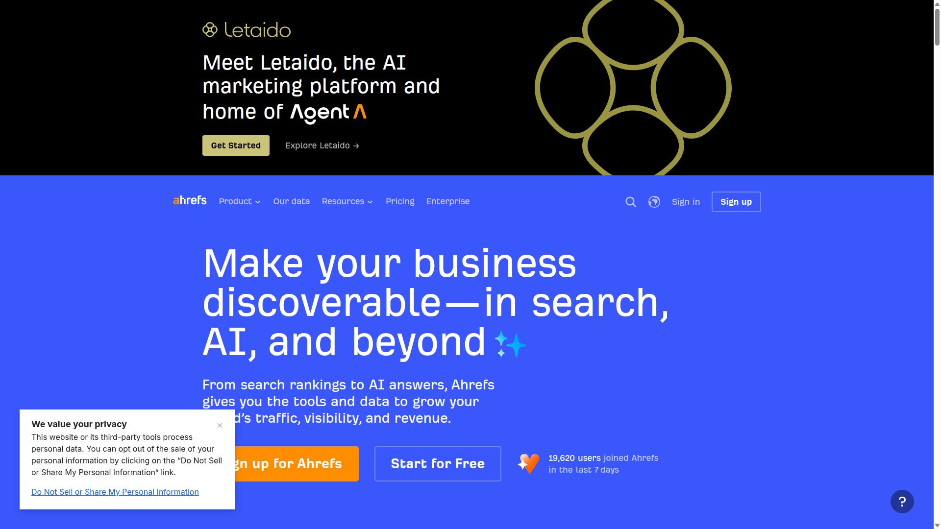 Ahrefs website