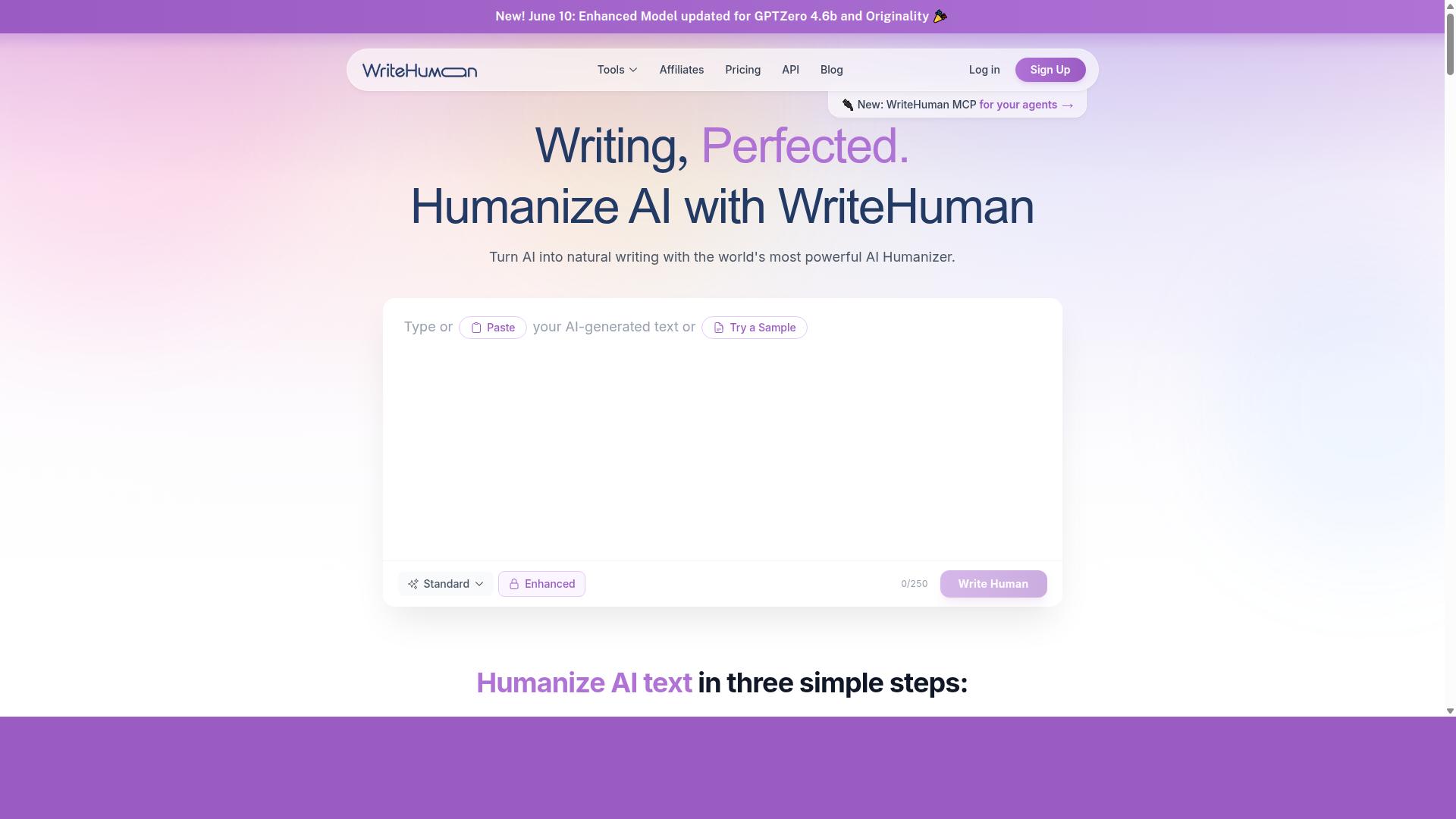 WriteHuman website